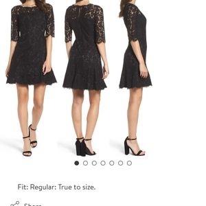 Eliza J Lace Fit & Flare Cocktail Dress
